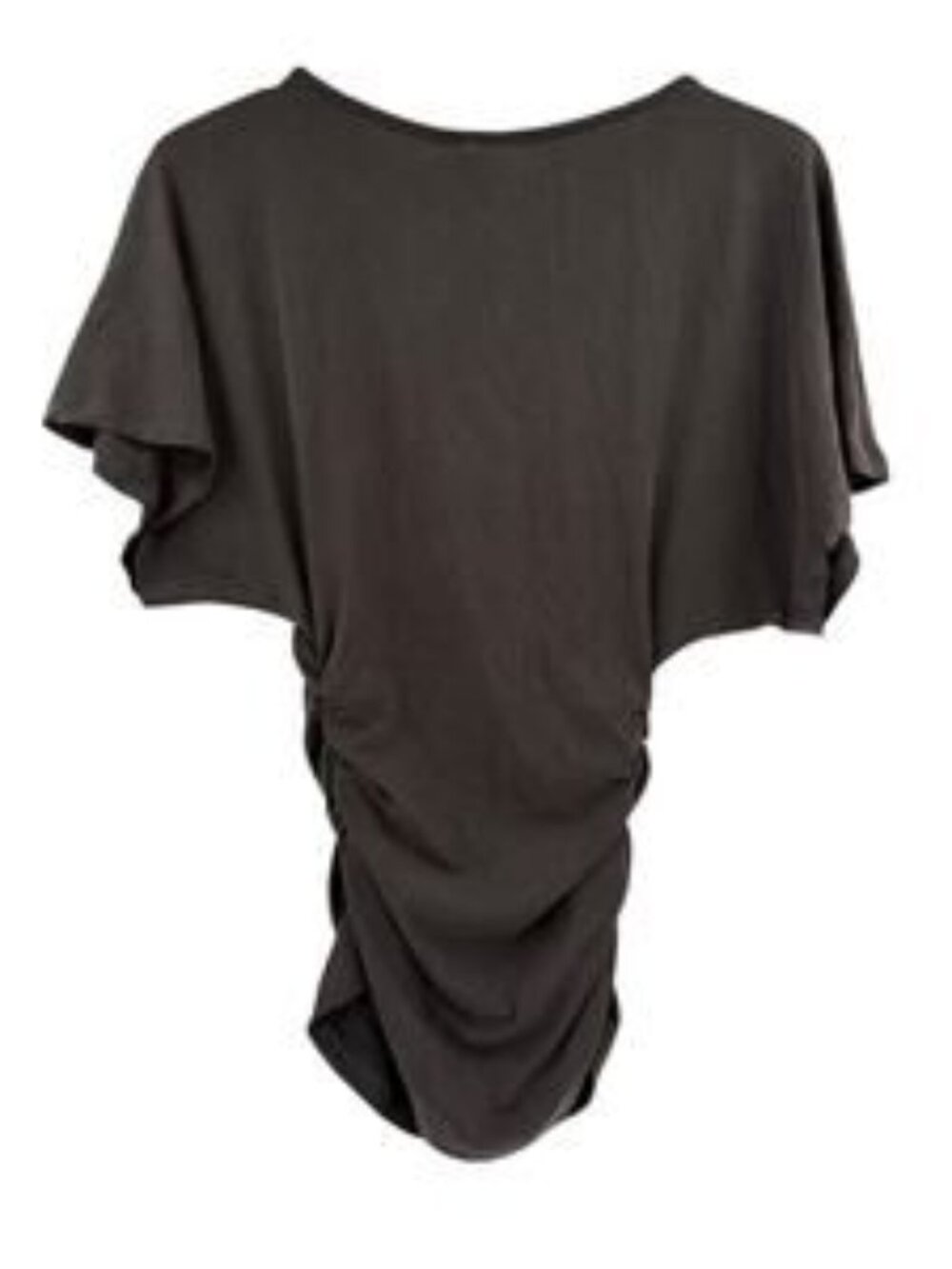 NWT OGL Charcoal Gray Effortless Boatneck Batwing Sleeve Side Ruched XXL - Picture 4 of 10